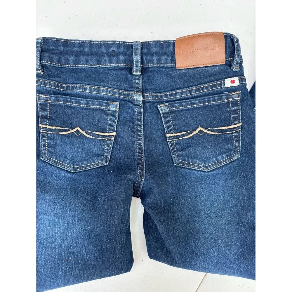 Lucky Brand Zoe Skinny Jeans‎ Girls 6X Dark Wash Excellent Stretch Denim